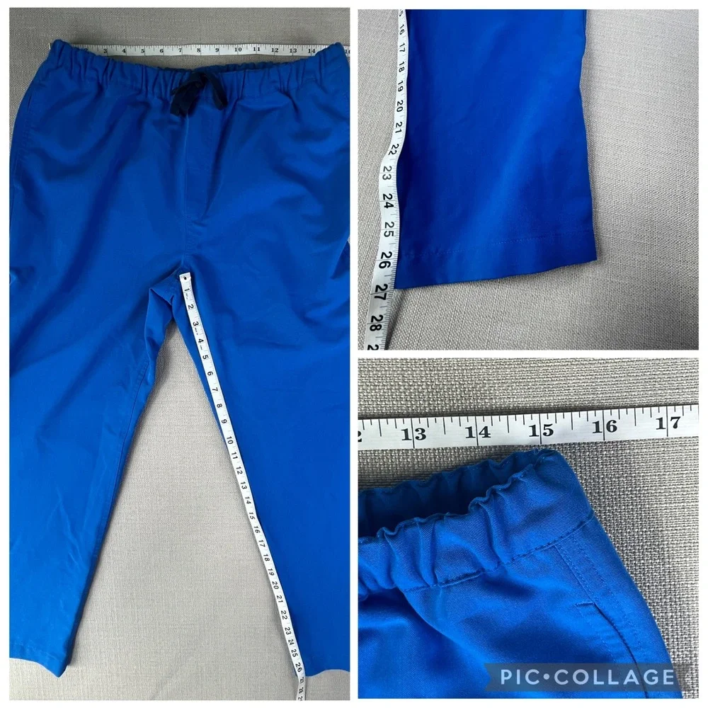 2 Pairs of FIGS Pisco Scrub Pants Mens Medium Blue Basic Straight Leg Drawstring